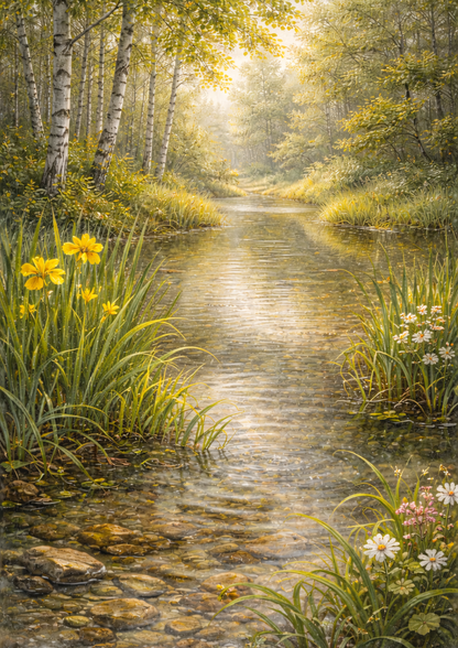 Rice Paper For Decoupage Lake Nature Scene Full Cat. No. 8886