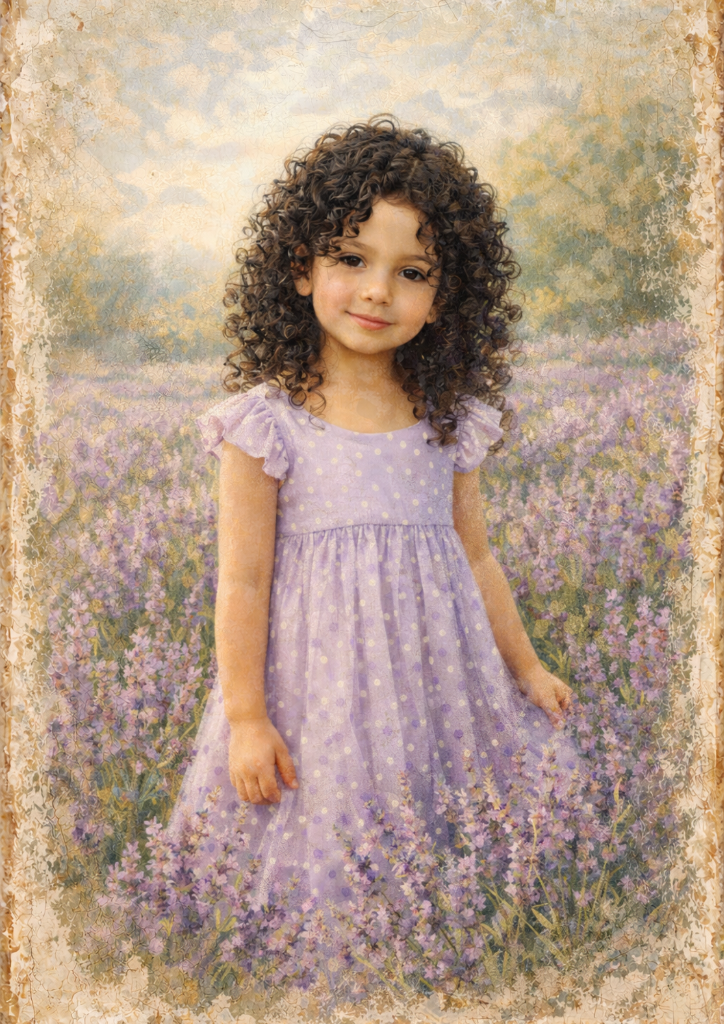 Rice Paper For Decoupage Girl & Lavender Field Full Cat. No. 8920