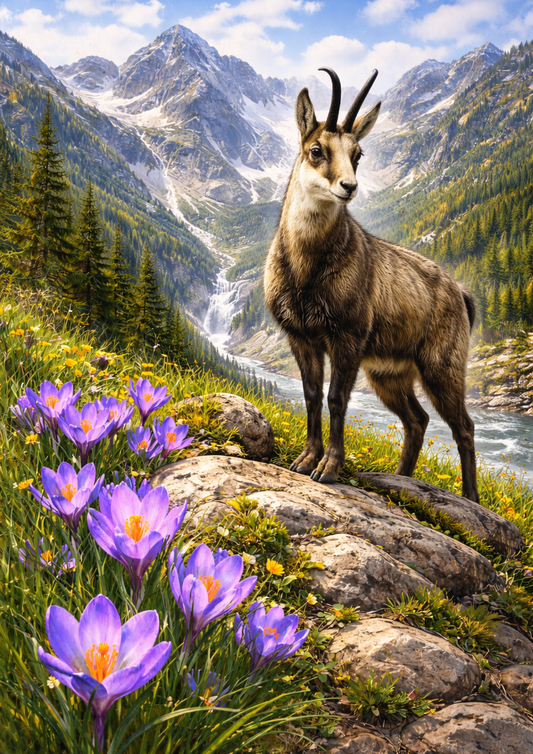 Rice Paper For Decoupage Mountain Goat Illustration Full Cat. No. 8928