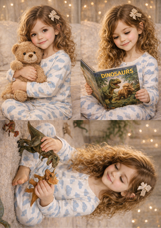 Rice Paper For Decoupage Girl in Pyjama Collage Cat. No. 8939