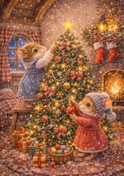 Rice Paper For Decoupage Mice Decorating Christmas Tree Full Cat. No. 8959