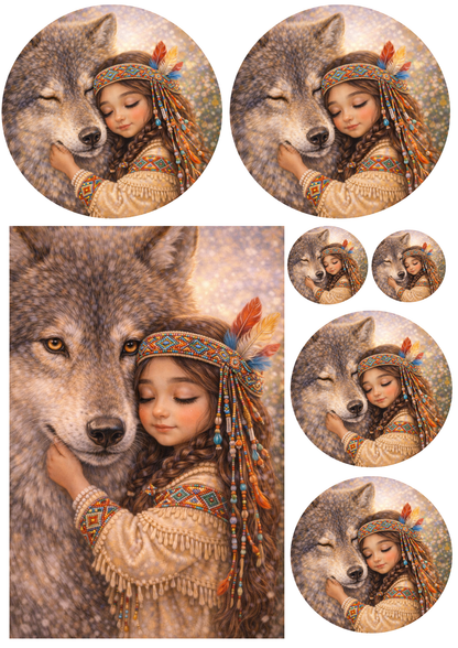 Rice Paper For Decoupage Indian Girl Collage Cat. No. 8969