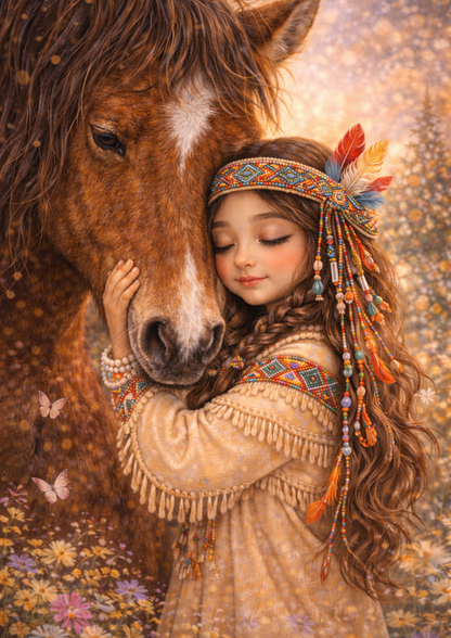 Rice Paper For Decoupage Indian Girl With Horse Full Cat. No. 8970