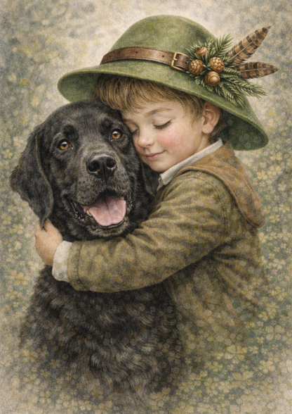 Rice Paper For Decoupage Labrador's Friend Full Cat. No. 8974