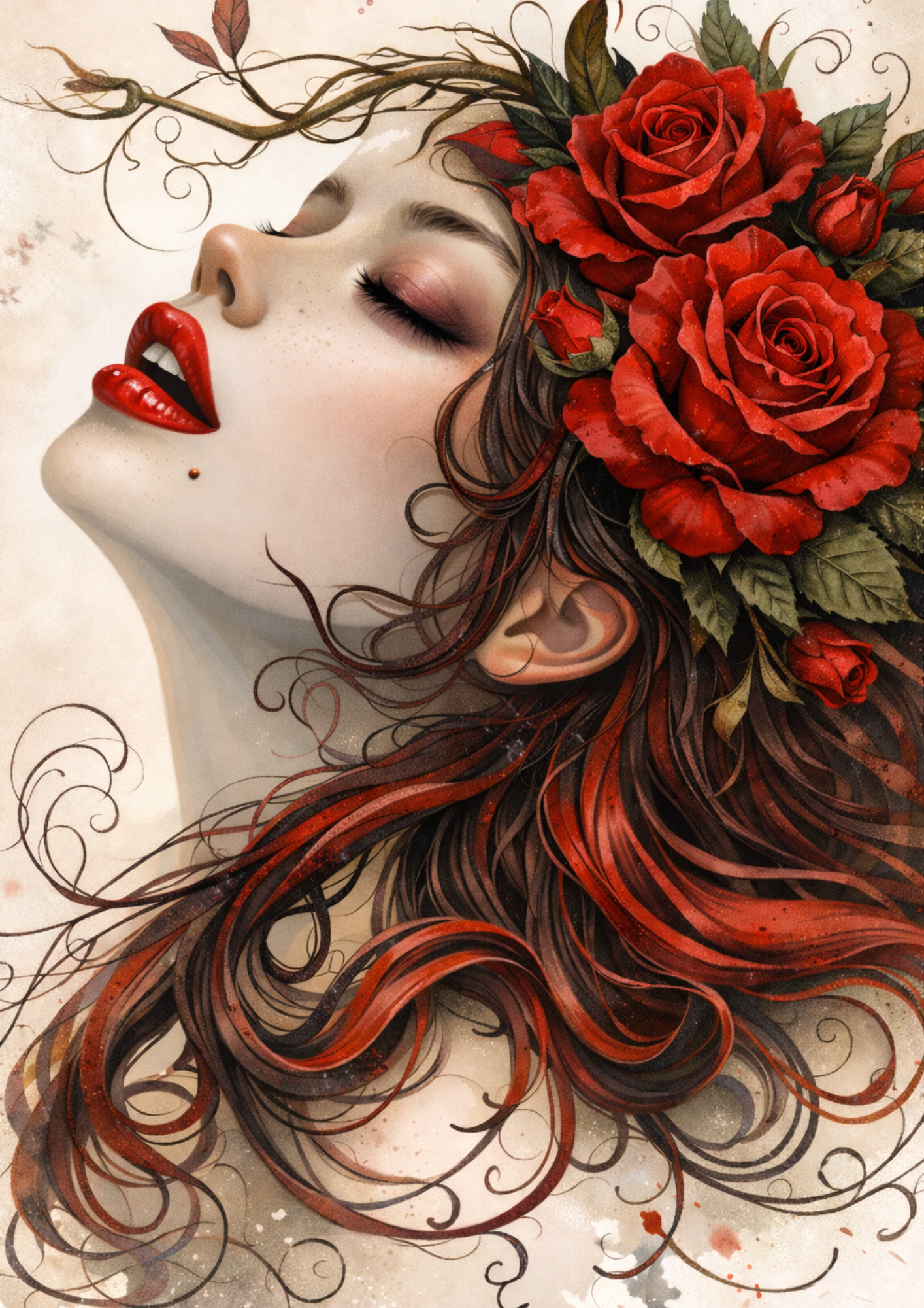 Rice Paper For Decoupage Beautiful Woman Full Cat. No. 8977