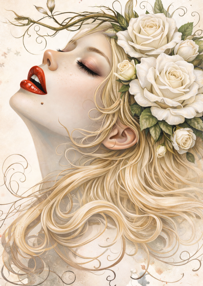 Rice Paper For Decoupage Beautiful Woman Full Cat. No. 8978