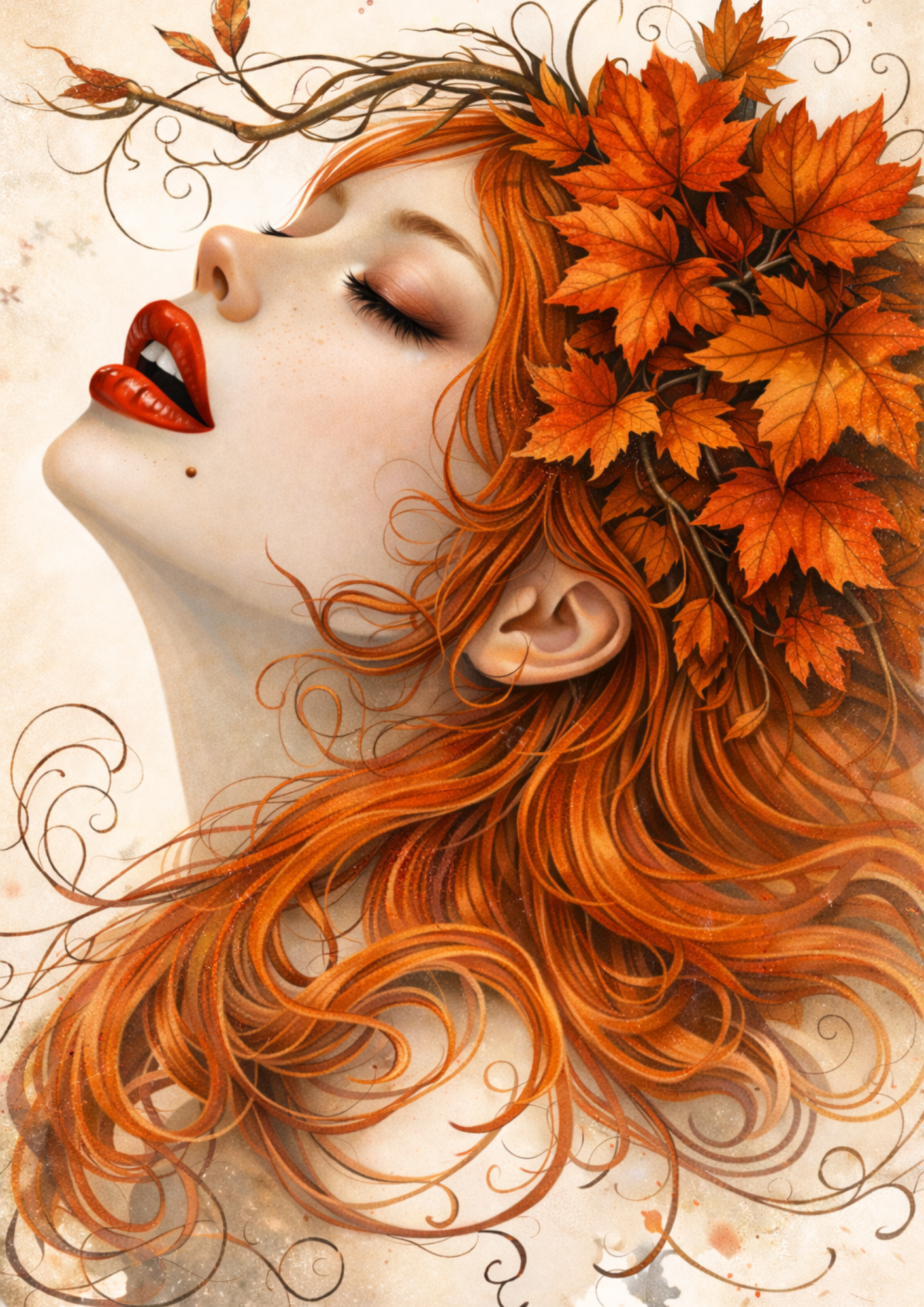 Rice Paper For Decoupage Beautiful Woman Full Cat. No. 8979