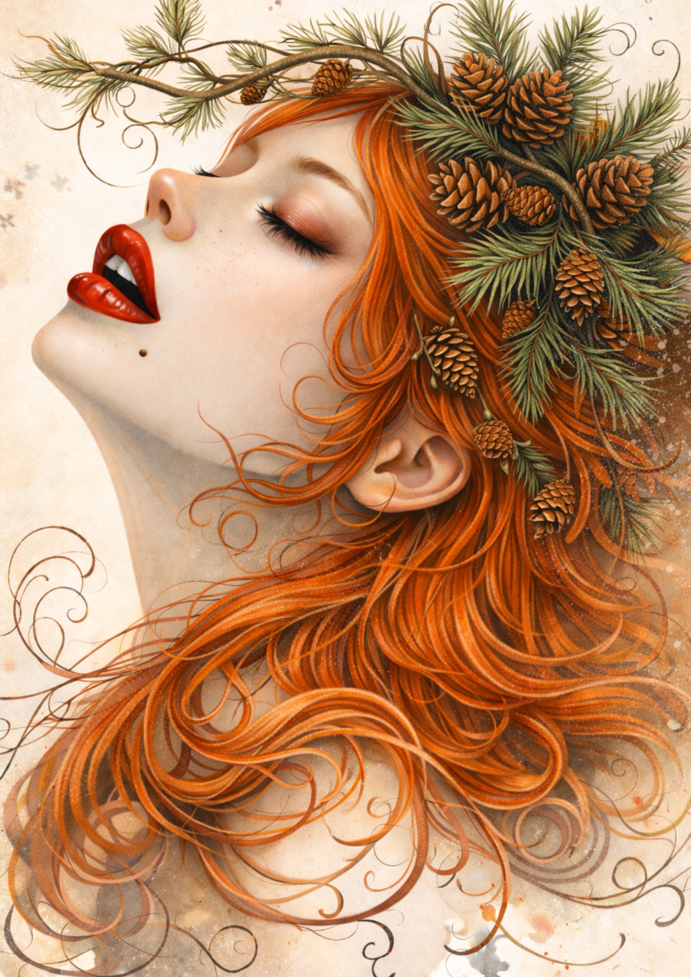 Rice Paper For Decoupage Beautiful Woman Full Cat. No. 8980