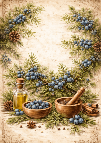 Rice Paper For Decoupage Juniper Herbs Background Full Cat. No. 9031