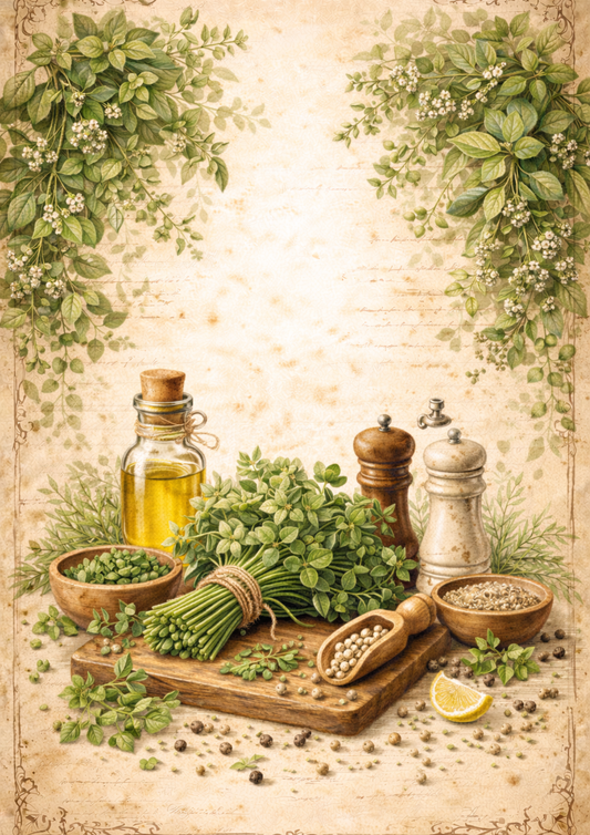 Rice Paper For Decoupage Fresh Mint Herbs  Background Full Cat. No. 9037