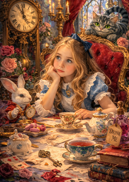 Rice Paper For Decoupage Alice in Wonderland Tea Time Full Cat. No.9049