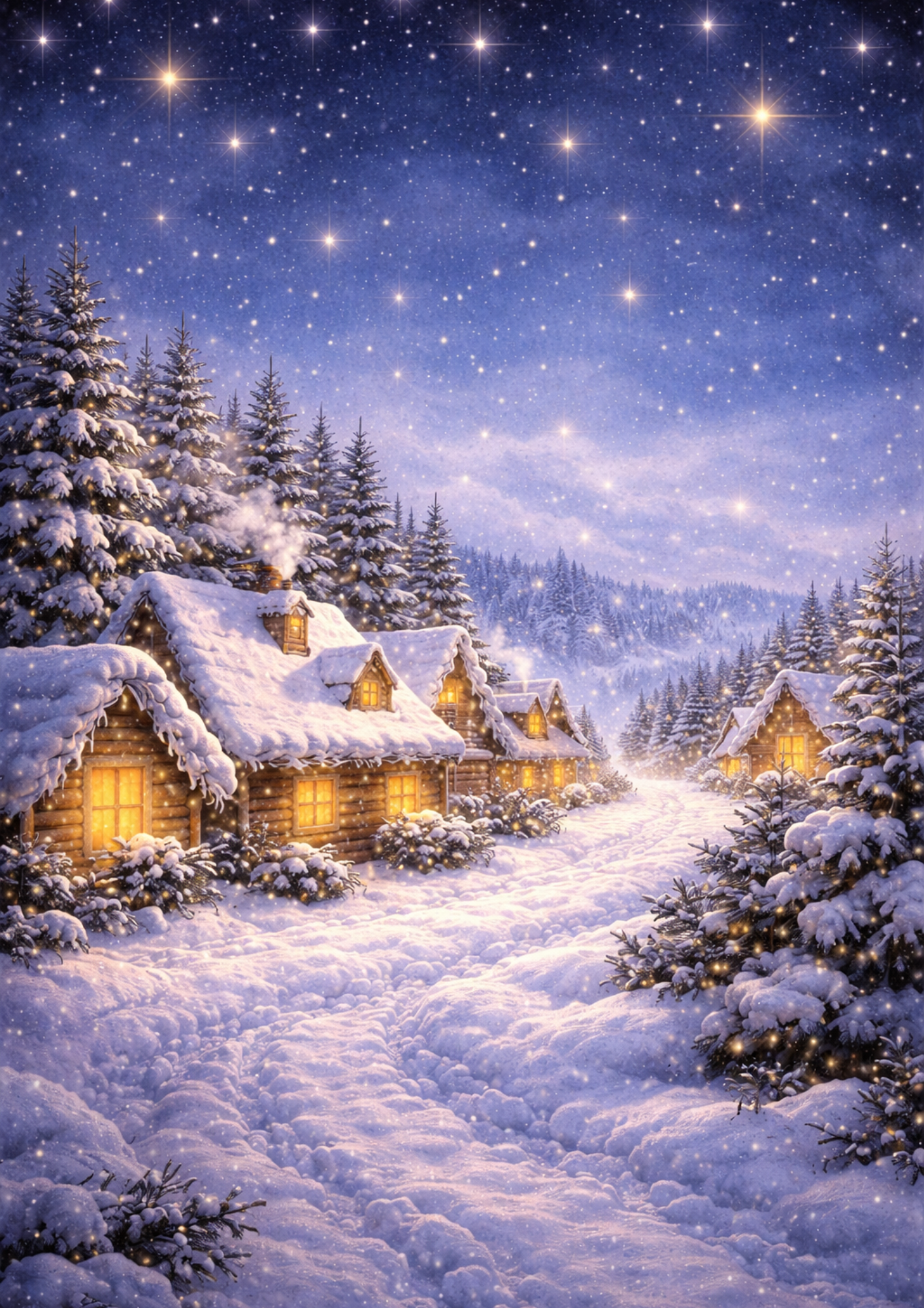 Rice Paper For Decoupage Dreamy Snowy Village  Full Cat. No.9060