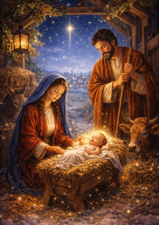 Rice Paper For Decoupage Jesus in Bethlehem  Full Cat. No.9062