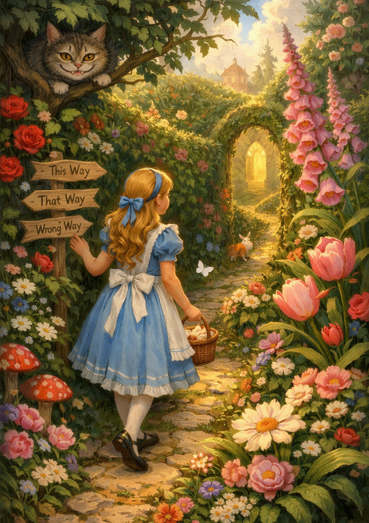 Rice Paper For Decoupage Alice in Magical Garden Full Cat. No.9069