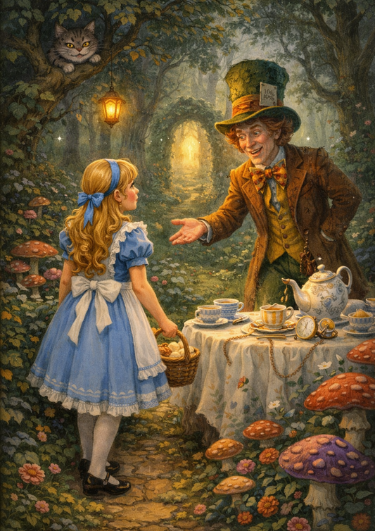 Rice Paper For Decoupage Alice and Hatter Full Cat. No.9071