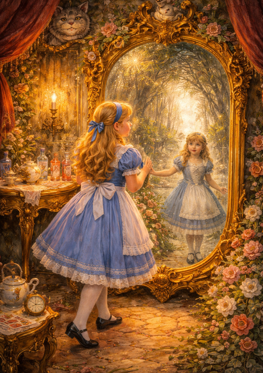 Rice Paper For Decoupage Alice in the Mirror Full Cat. No.9075