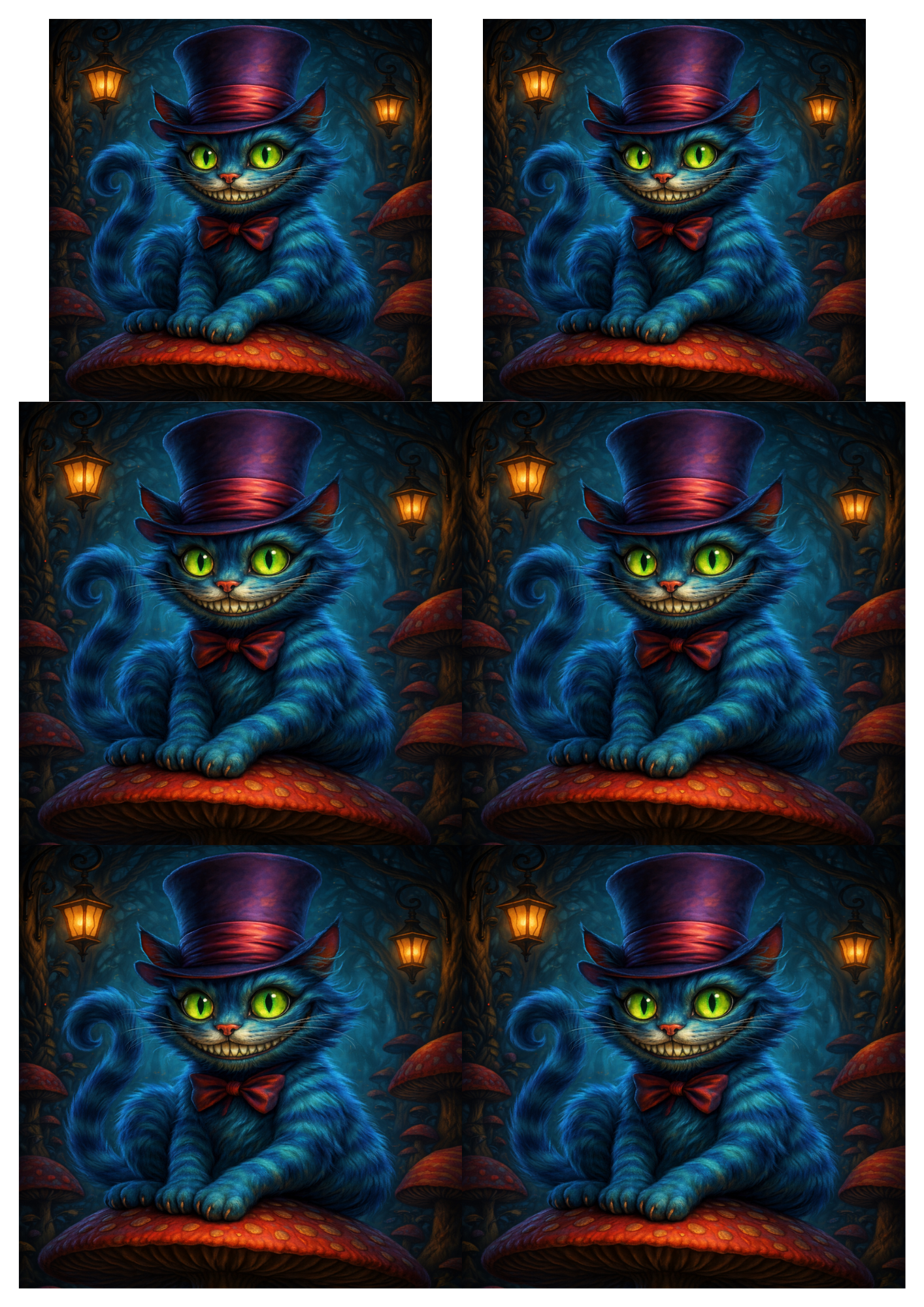 Rice Paper For Decoupage Cheshire Cat Collage  Cat. No.9080