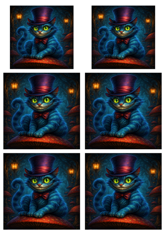 Rice Paper For Decoupage Cheshire Cat Collage  Cat. No.9081