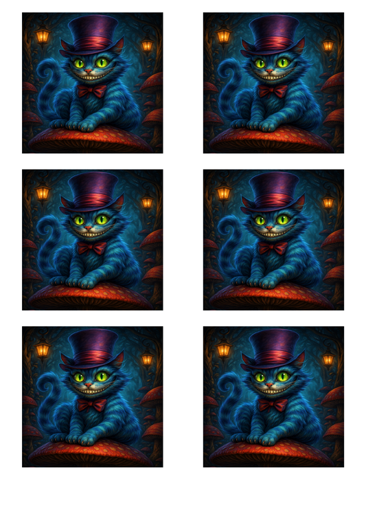 Rice Paper For Decoupage Cheshire Cat Collage  Cat. No.9082