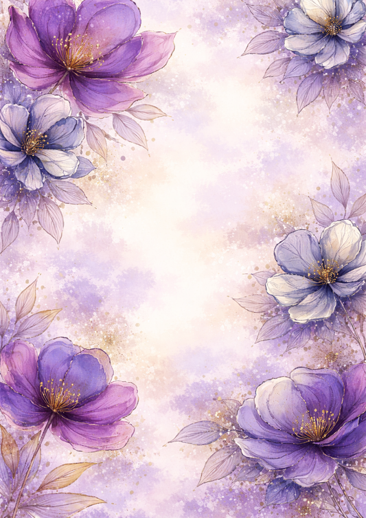Rice Paper For Decoupage Pastel Purple Anemone Background Full  Cat. No.9090