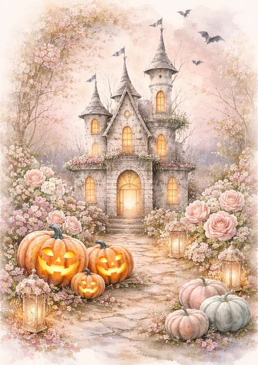 Rice Paper For Decoupage Halloween Castle Full  Cat. No.9101
