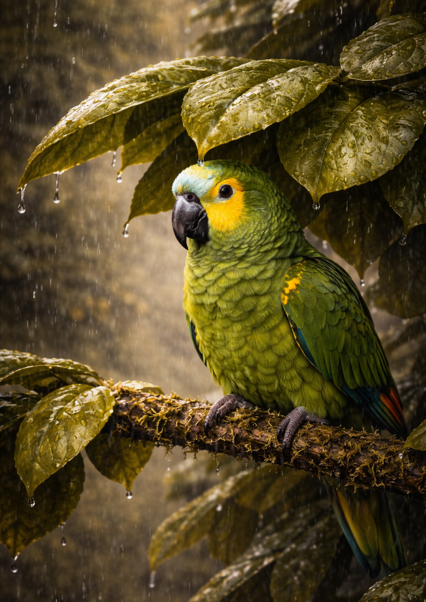 Rice Paper For Decoupage Parrot Under a Leaf  Full Cat. No.9120