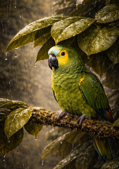 Rice Paper For Decoupage Parrot Under a Leaf  Full Cat. No.9120