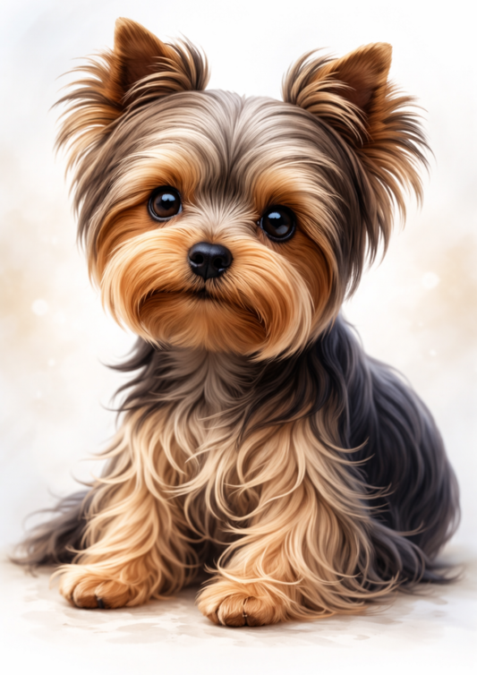 Rice Paper For Decoupage Yorkshire Terrier Portrait Full Cat. No.9124