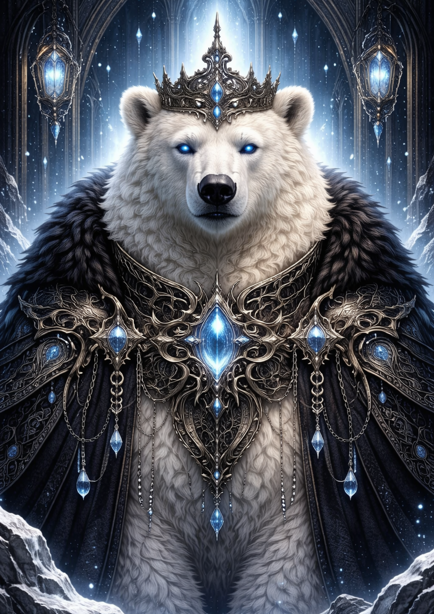 Rice Paper For Decoupage Gothic Polar Bear Full Cat. No.9141