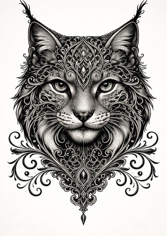 Rice Paper For Decoupage Gothic Lynx Face Full  Cat. No.9150
