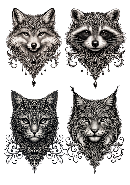 Rice Paper For Decoupage Gothic Animals Collage  Cat. No.9159