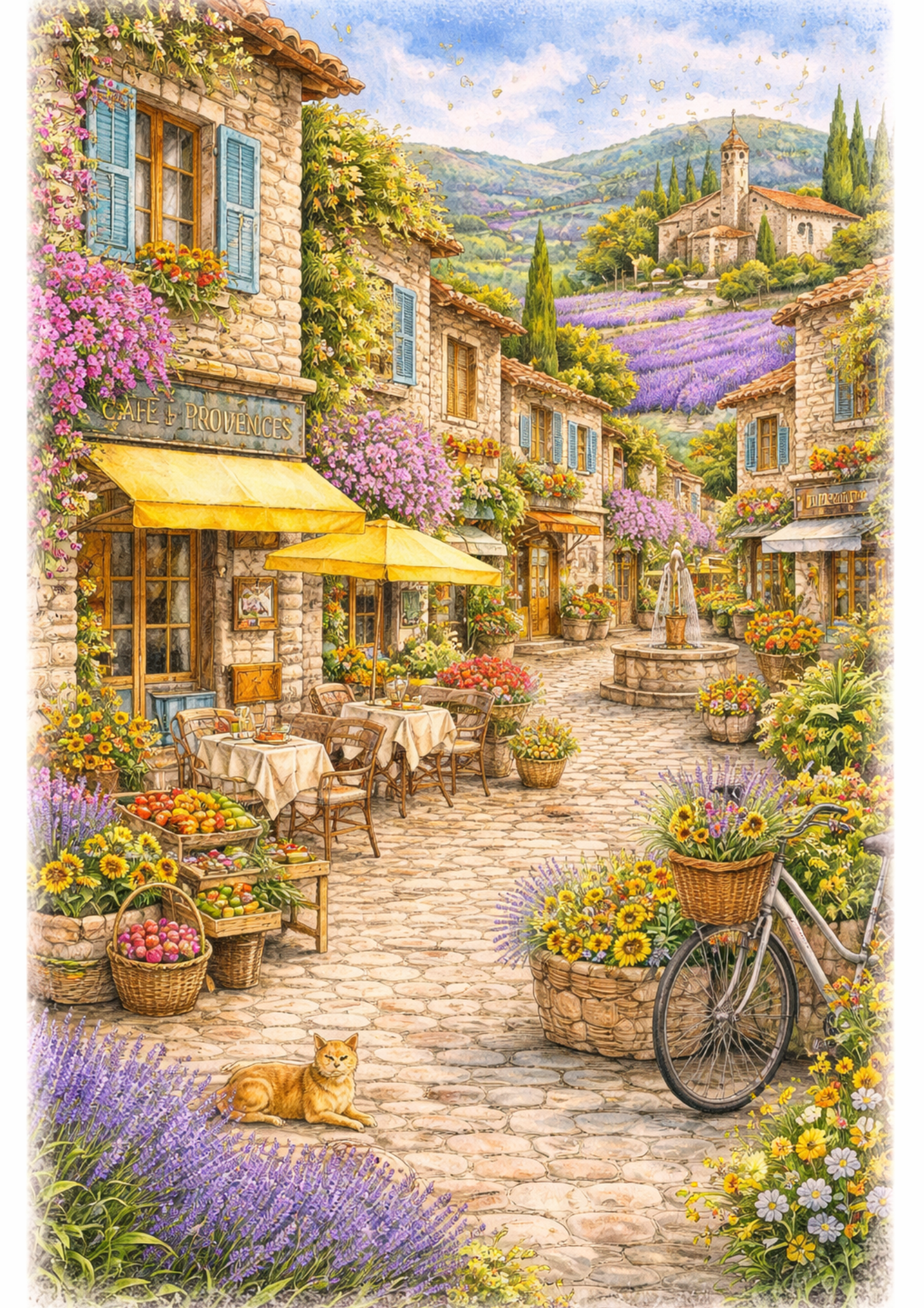 Rice Paper For Decoupage Beautiful Provence Landscape Full Cat. No.9162