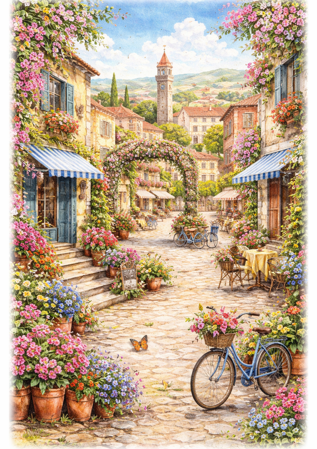 Rice Paper For Decoupage Spring Town Landscape Full Cat. No.9164