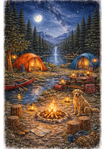 Rice Paper For Decoupage Summer Camping Full Cat. No.9167