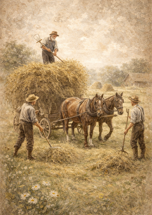 Rice Paper For Decoupage Haymaking  Full Cat. No.9171