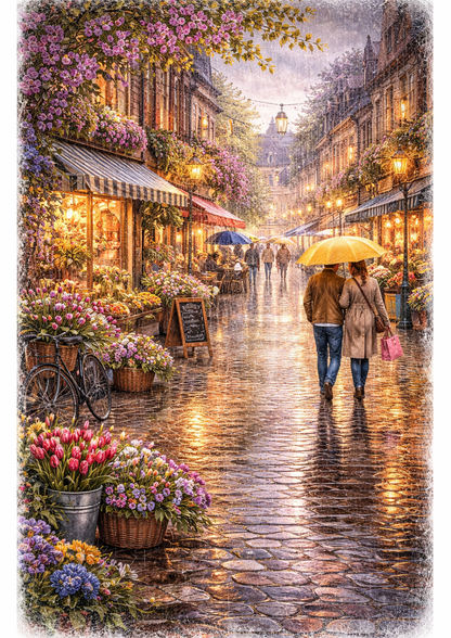 Rice Paper For Decoupage Rainy Day in Paris Full Cat. No.9176