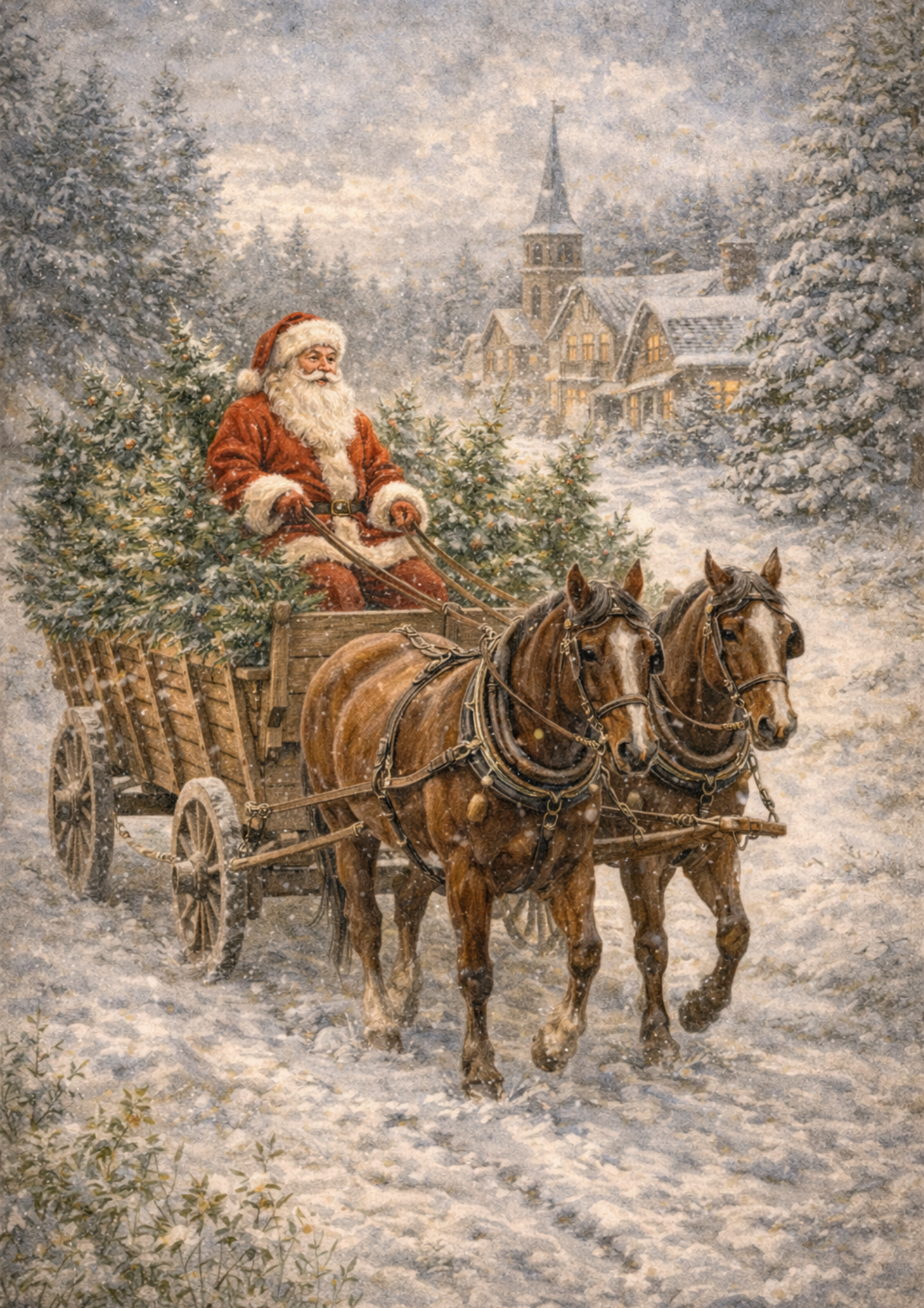 Rice Paper For Decoupage Santa's Journey Full Cat. No.9178
