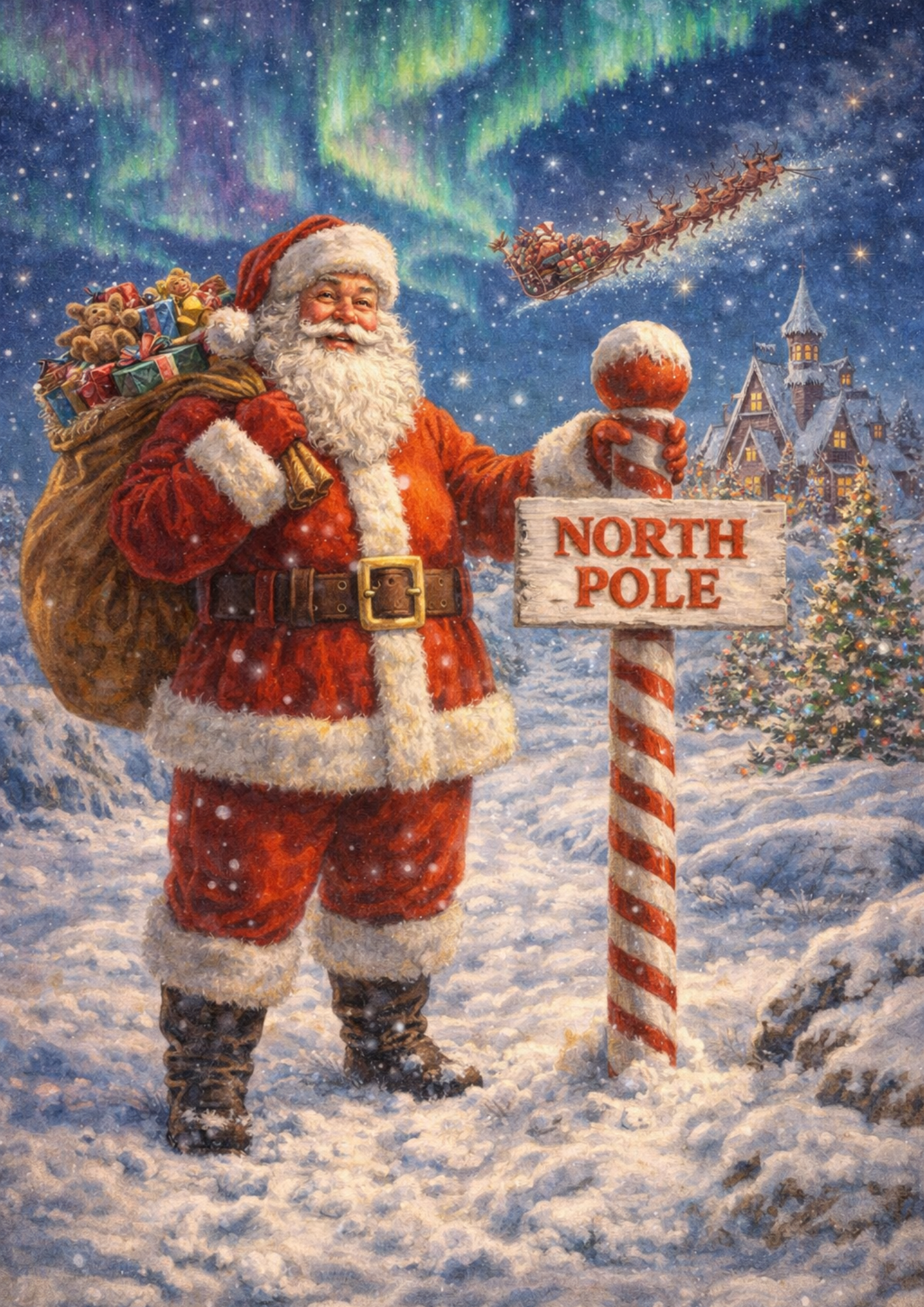 Rice Paper For Decoupage Santa on North Pole Full Cat. No.9179