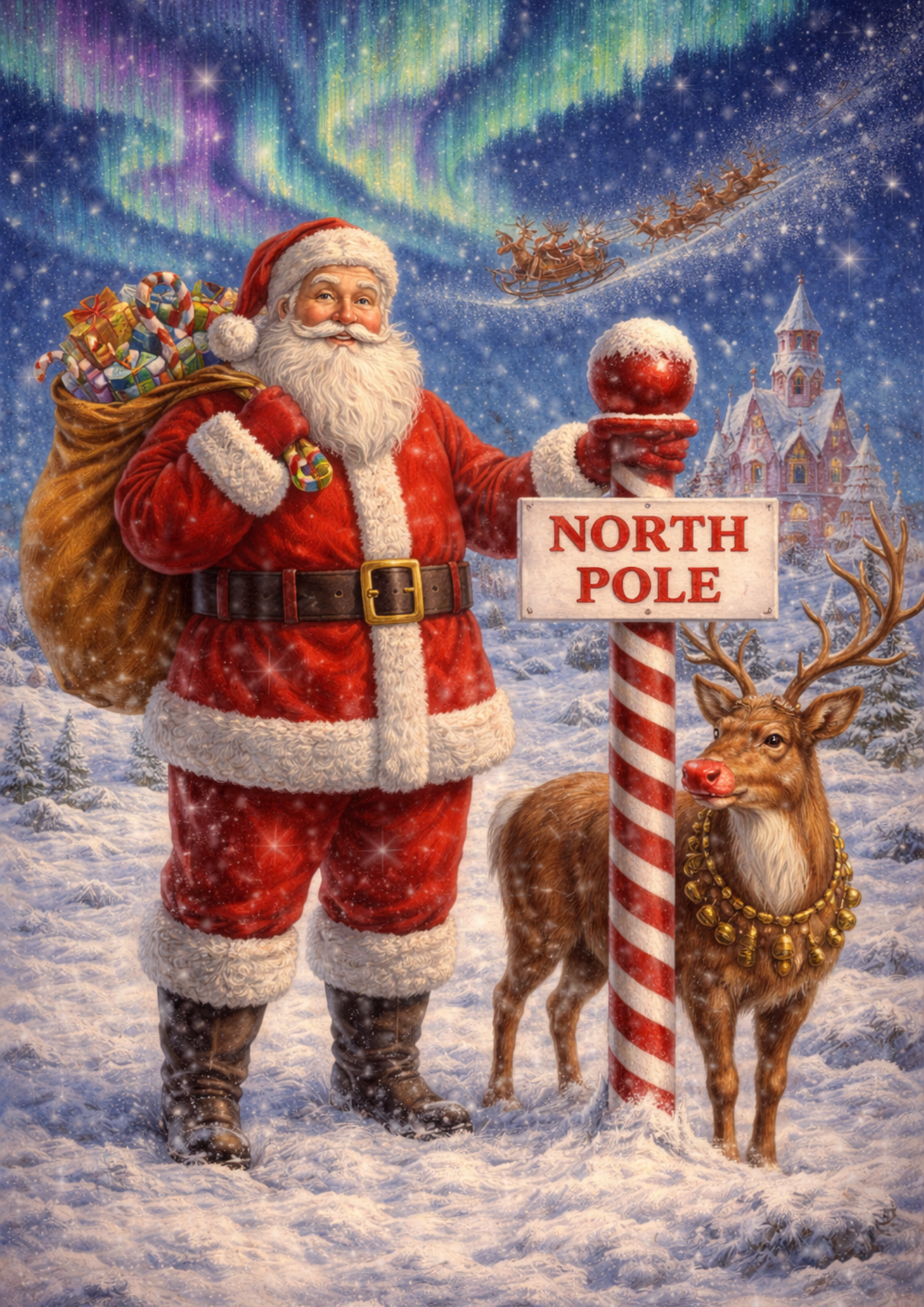 Rice Paper For Decoupage Santa on North Pole Full Cat. No.9180