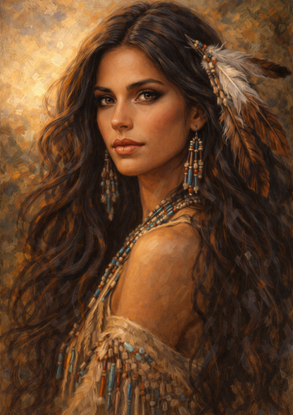 Rice Paper For Decoupage Native American Woman Portrait Full Cat. No.9274