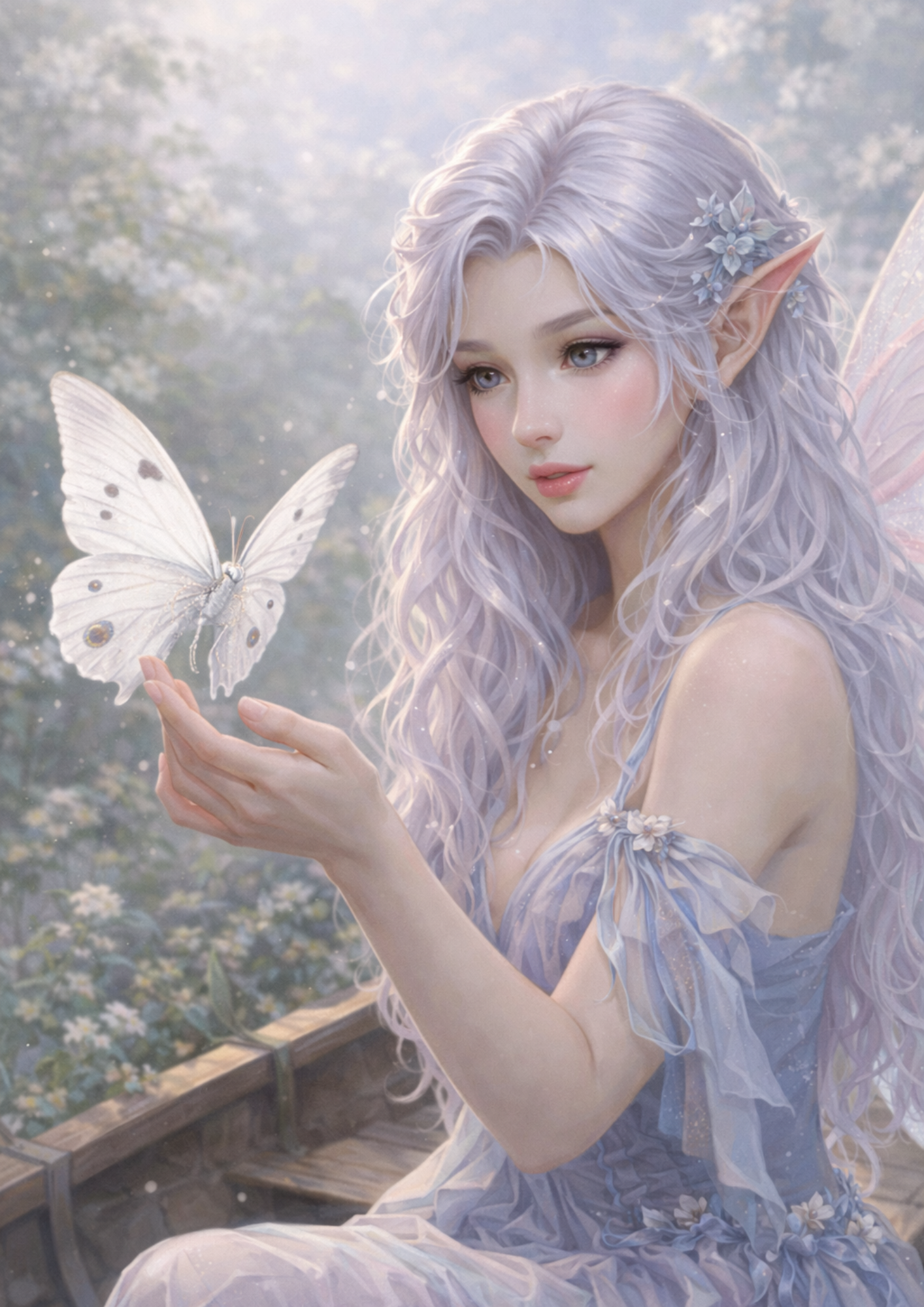 Rice Paper For Decoupage Etheral Fairy and Butterfly Full Cat. No. 9211