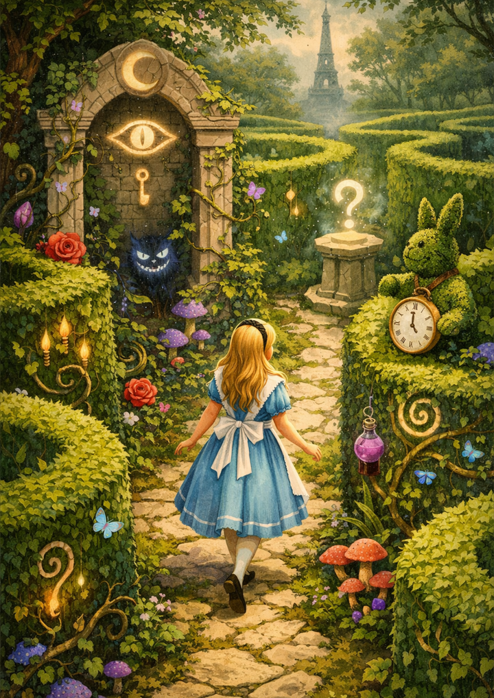 Rice Paper For Decoupage Alice in Labirynth Full Cat. No.9217