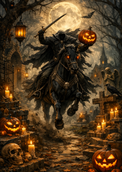 Rice Paper For Decoupage The Headless Horseman  Full Cat. No.9223
