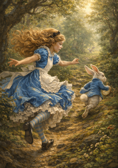 Rice Paper For Decoupage Running Alice Full Cat. No.9234