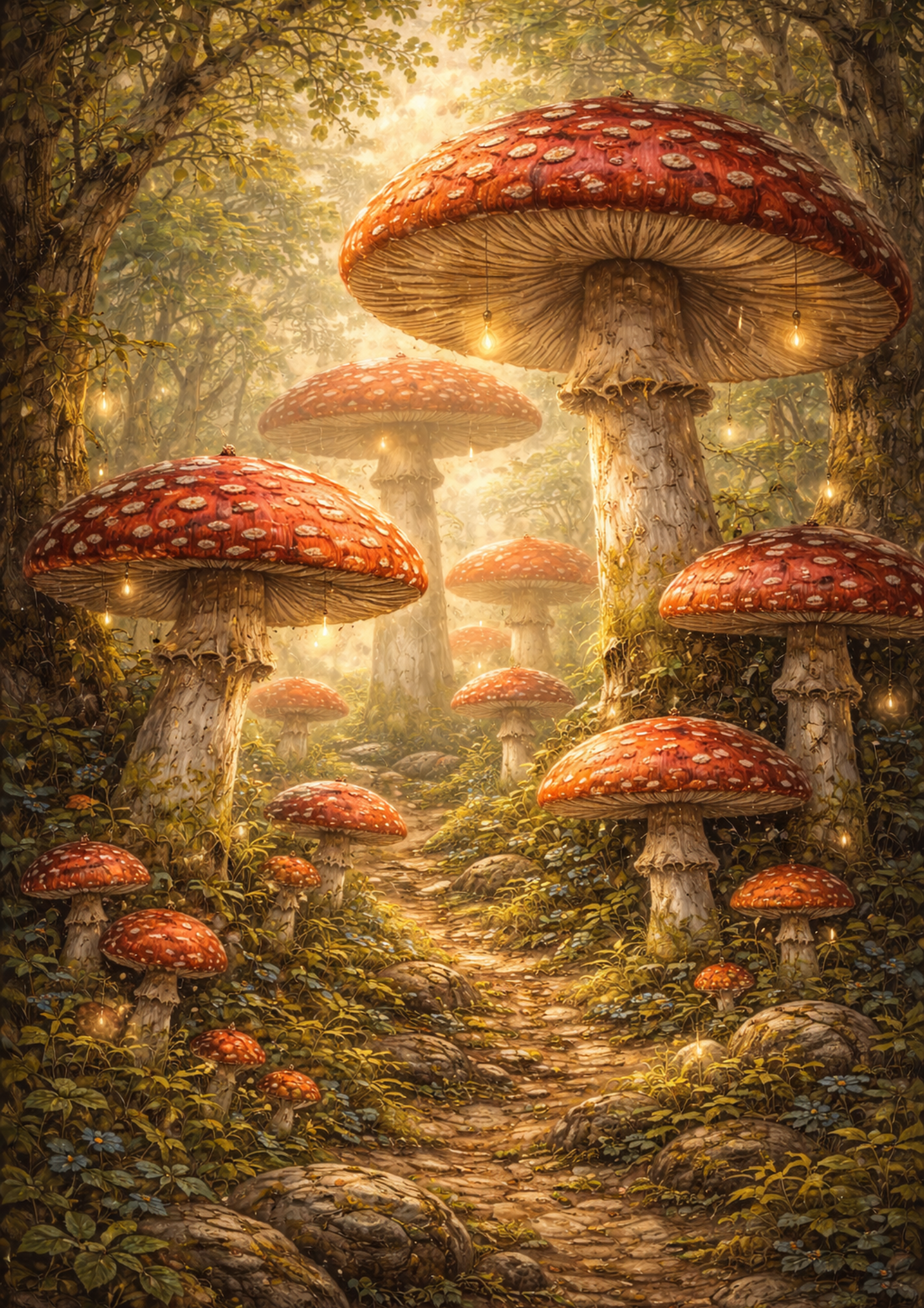 Rice Paper For Decoupage Magical Mushrooms Full Cat. No.9238