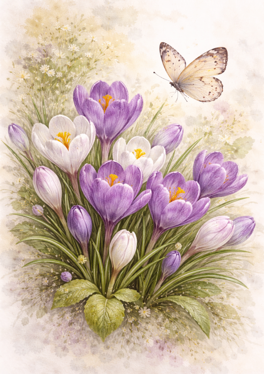 Rice Paper For Decoupage Butterfly on Spring Flowers Full Cat. No.9242