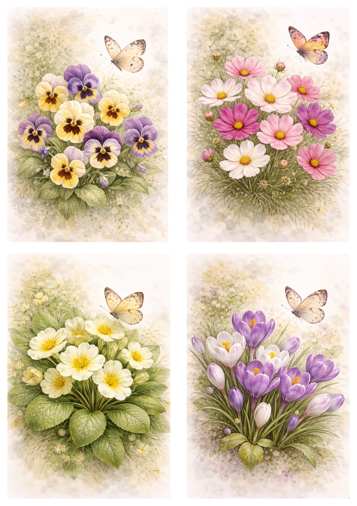 Reispapier für Decoupage, Blumenhintergrund, vollständig, Kat. Nr. 4809