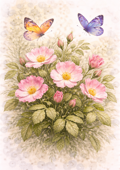 Reispapier für Decoupage, Blumenhintergrund, vollständig, Kat. Nr. 4809