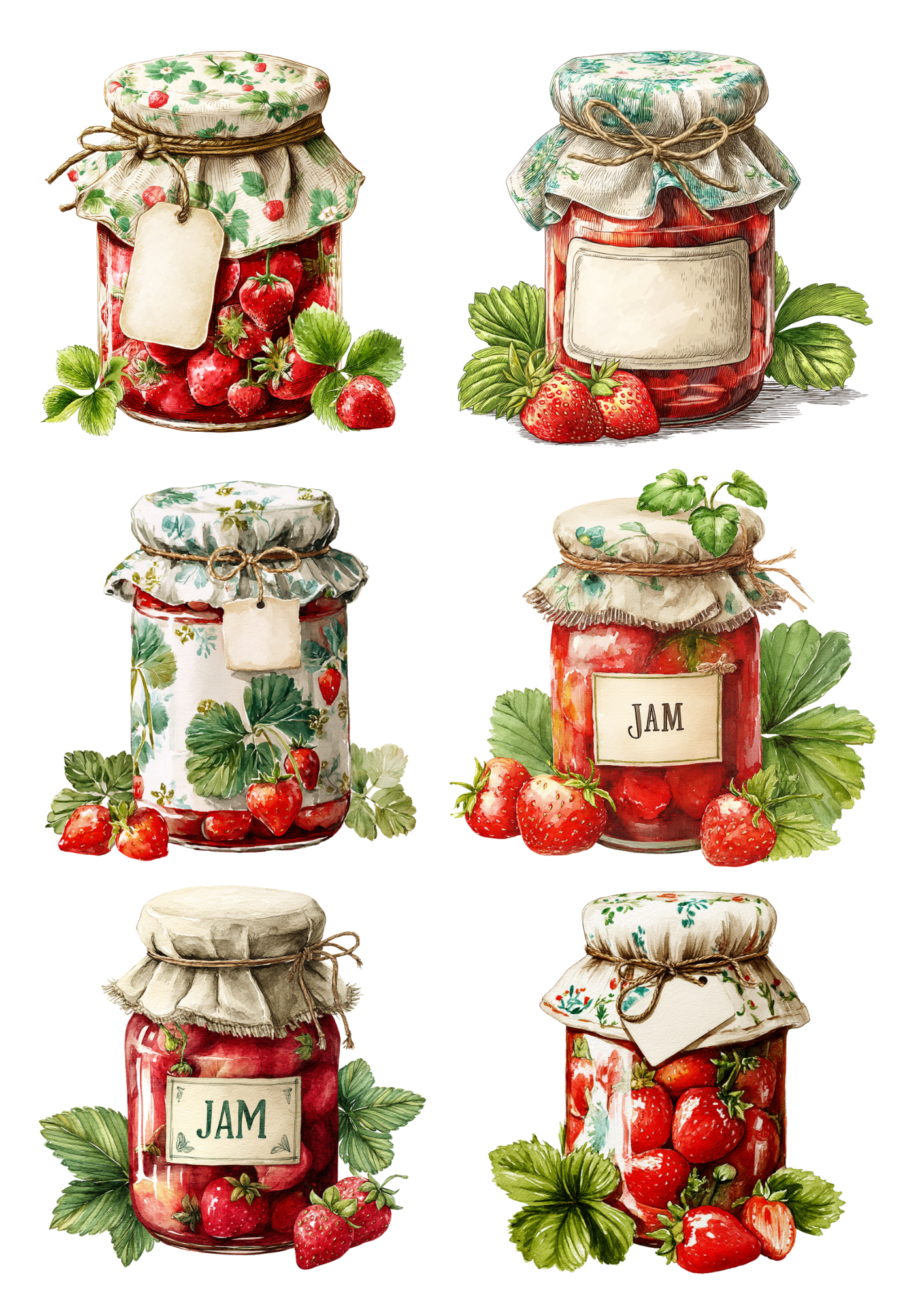 Rice Paper For Decoupage Strawberry Jam Collage Cat. No.9278