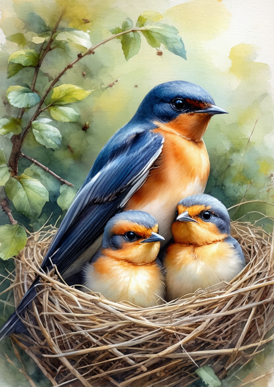 Rice Paper For Decoupage Spring Birds Nest Full Cat. No.9283